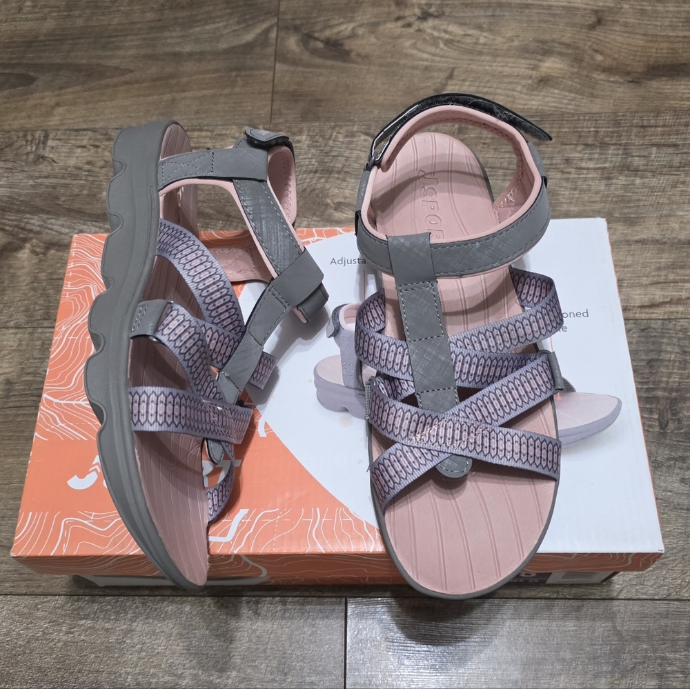 J SPORT adjustable strap cushioned sandals women's size 8
